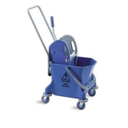 Afbeeldingen van Enkele Rolemmer Blauw 25liter met Pers