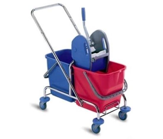 Afbeelding van Dubbele Rolemmercombinatie Blauw/Rood 2x25liter