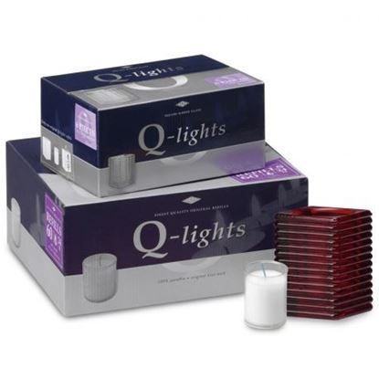 Afbeeldingen van Q-lights square ribbed glass, rood