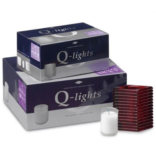 Afbeelding van Q-lights square ribbed glass, rood