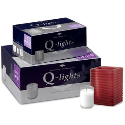 Afbeeldingen van Q-lights square ribbed glass, bordeaux rood