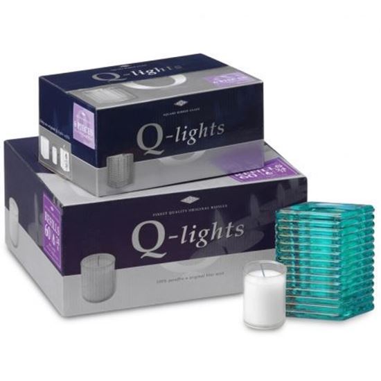 Afbeelding van Q-lights square ribbed glass, aqua blauw