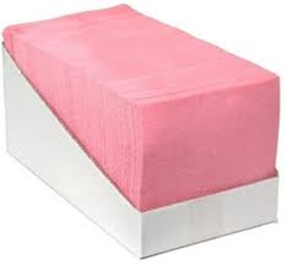 Afbeeldingen van Sopdoeken roze non-woven in dispenserdoos, 50 stuks